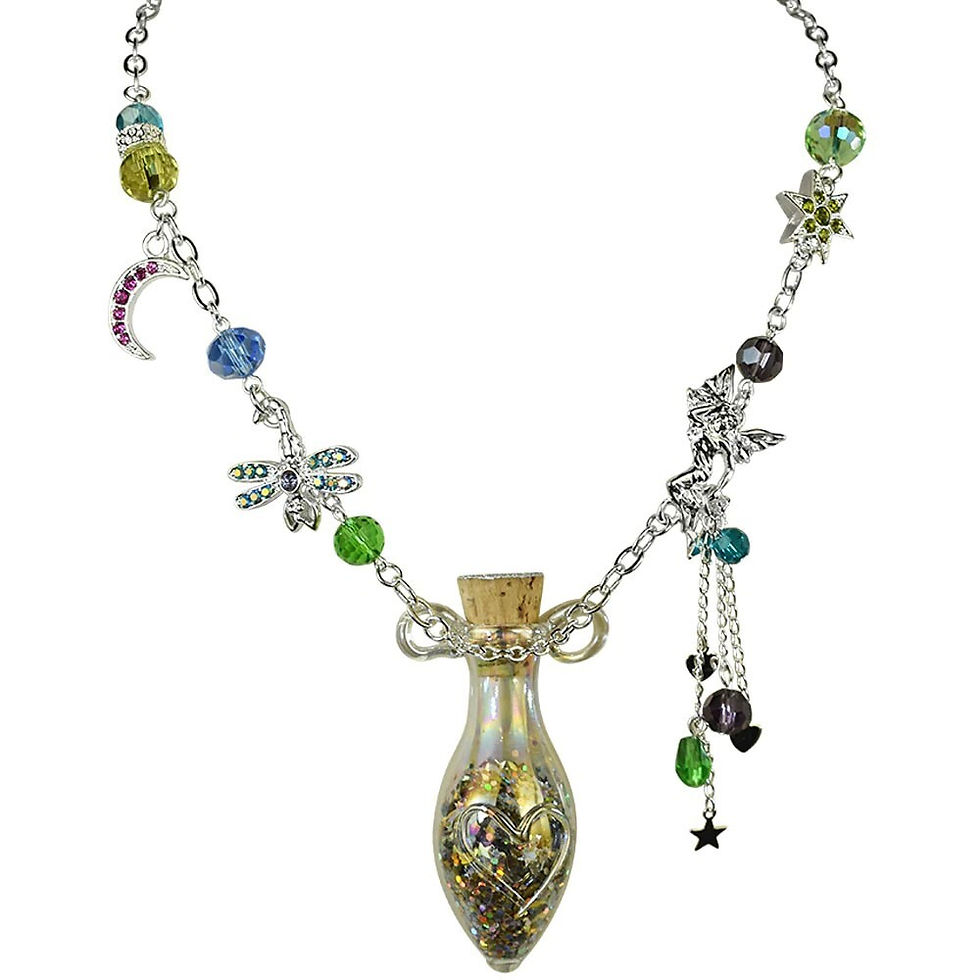 Thumbnail: Kirks Folly Fairyland Enchanted Follydust Bottle 32" Necklace silvertone
