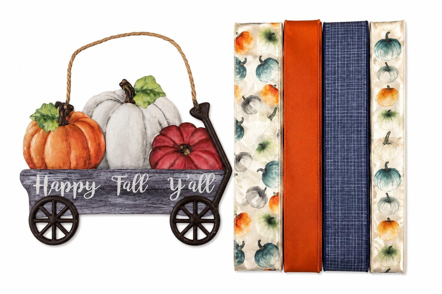 Happy Fall Y’all Wreath Kit | Pumpkin Wagon DIY Wreath Kit | Farmhouse Fall