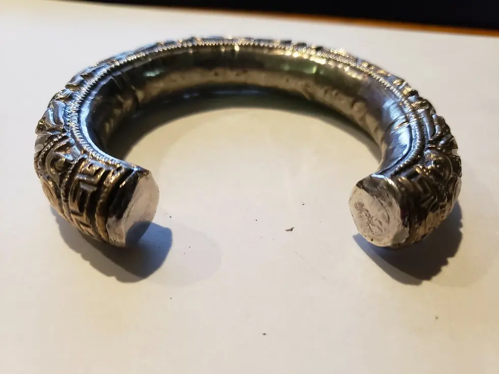 Thumbnail: Antique Chinese Silver Shou Symbol Bracelet