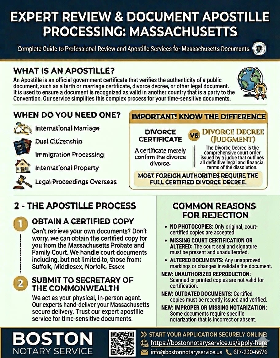 Apostille Divorce Decree Massachusetts: Complete Guide to Apostilling a Divorce Judgment