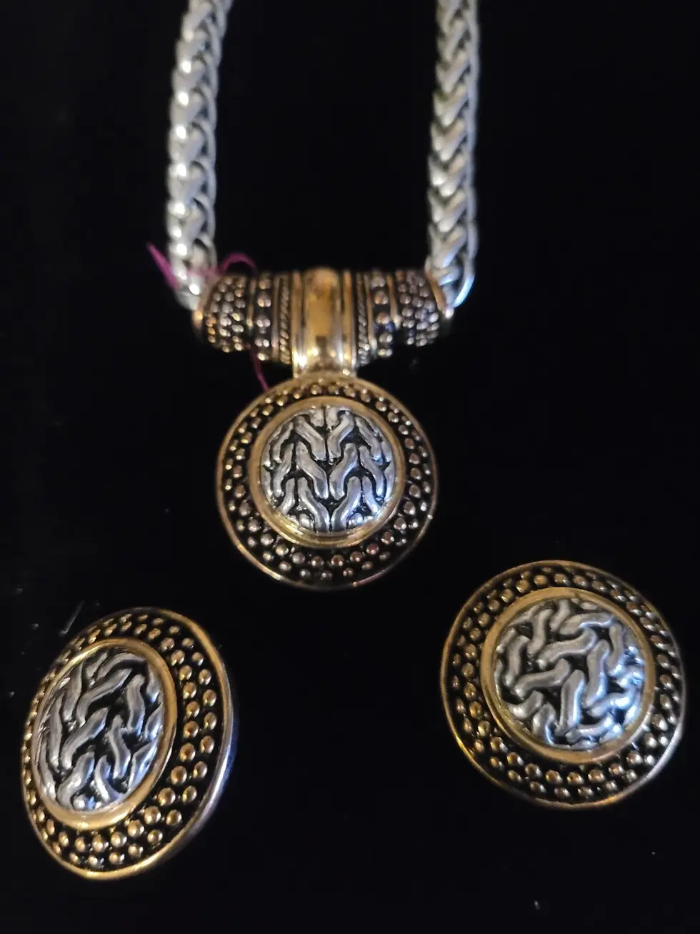 Thumbnail: Wheat Chain Brass & Gold Tone Jewelry Set