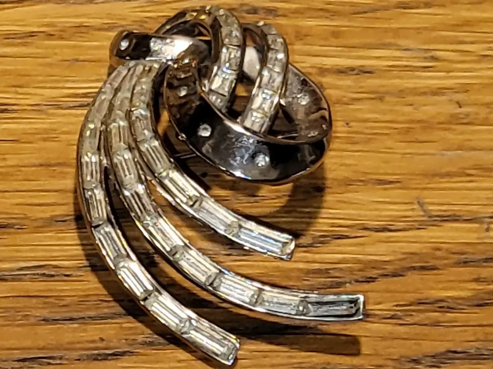 Thumbnail: Crown Trifari Comet Rhodium Rhinestone Brooch