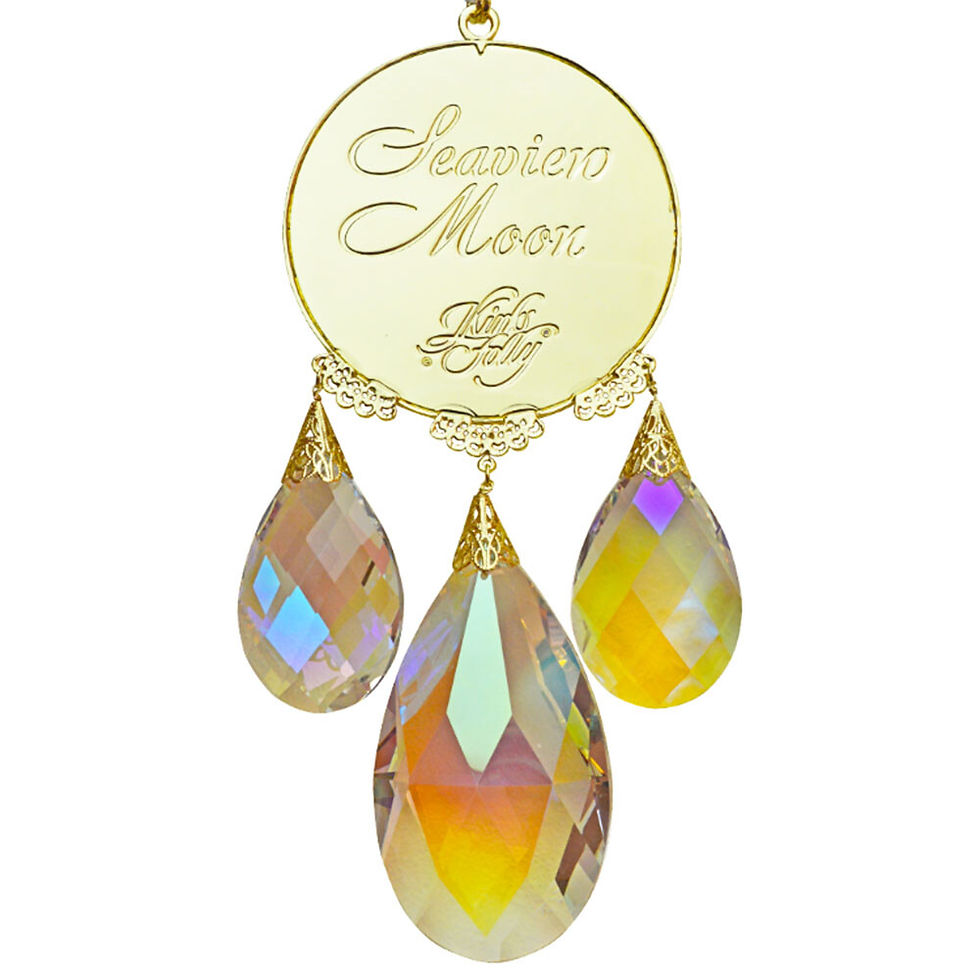 Thumbnail: Kirks Folly Seaview Moon Goddess Tears Ornament goldtone / crystal moon