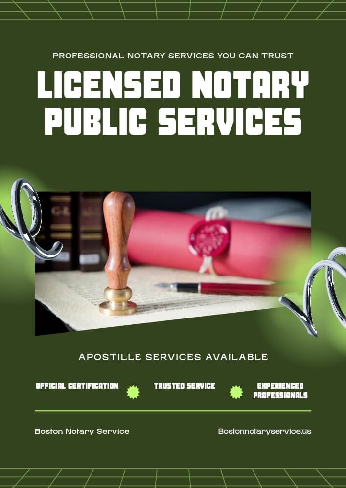 Licensed Massachusetts Notary Public and Apostille Services – Trusted by the Secretary of State