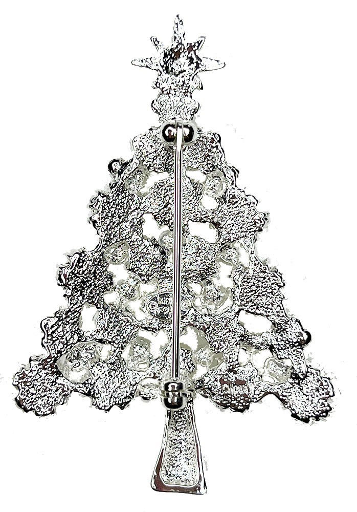 Thumbnail: KIRKS FOLLY Flora Donica Christmas Tree Pin silvertone