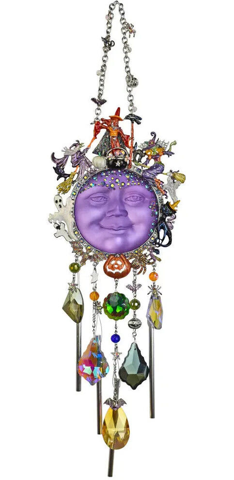 Thumbnail: Kirks Folly WITCHES COVEN Goddess Seaview Moon Wind Chime silvertone