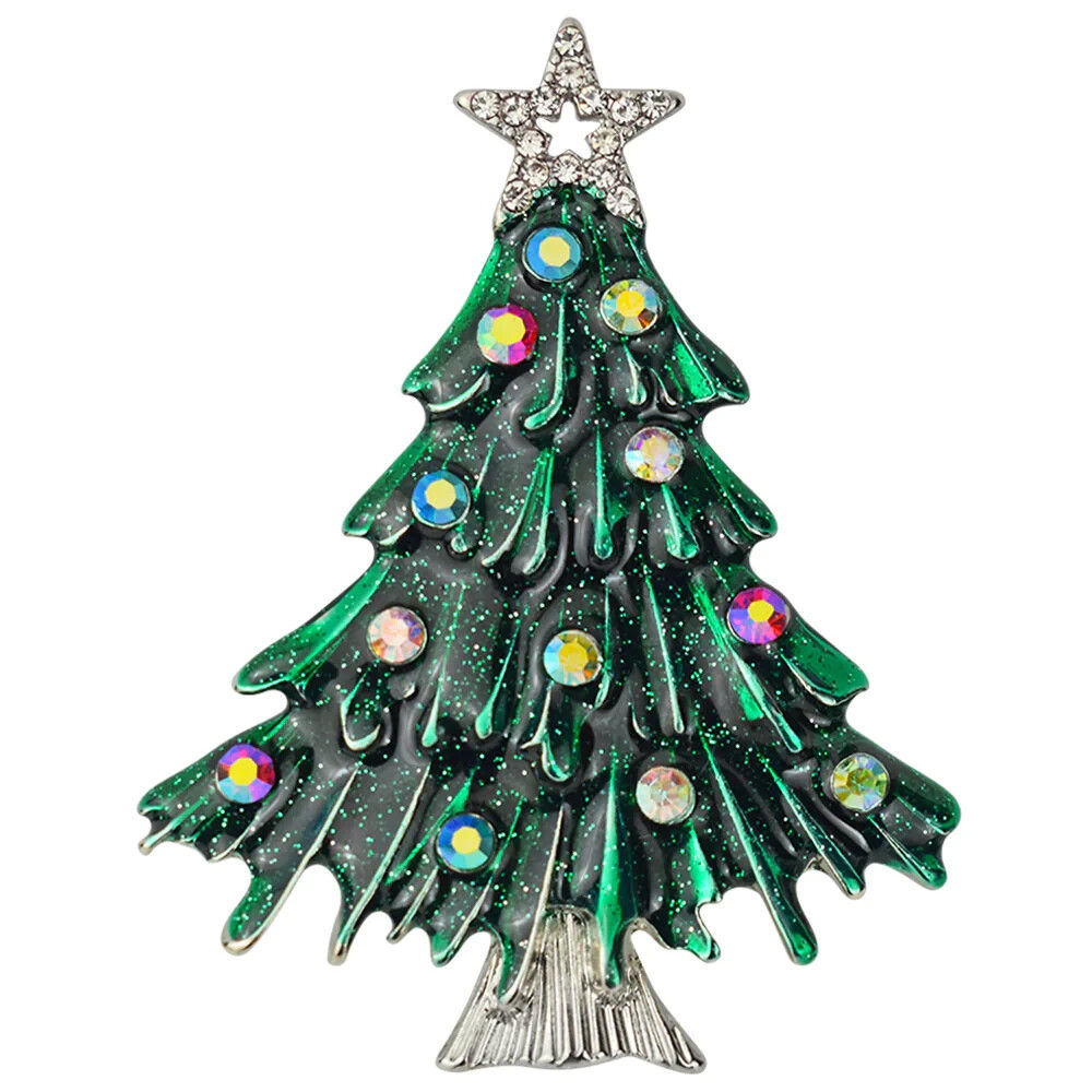 Kirks Folly Tis the Season Christmas Tree Pin Pendant silvertone