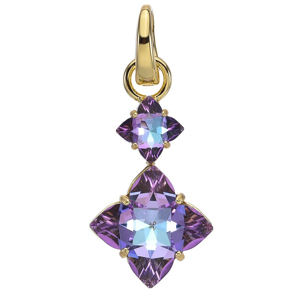 Thumbnail: Kirks Folly Mystic Lavender Open Ring Charm goldtone