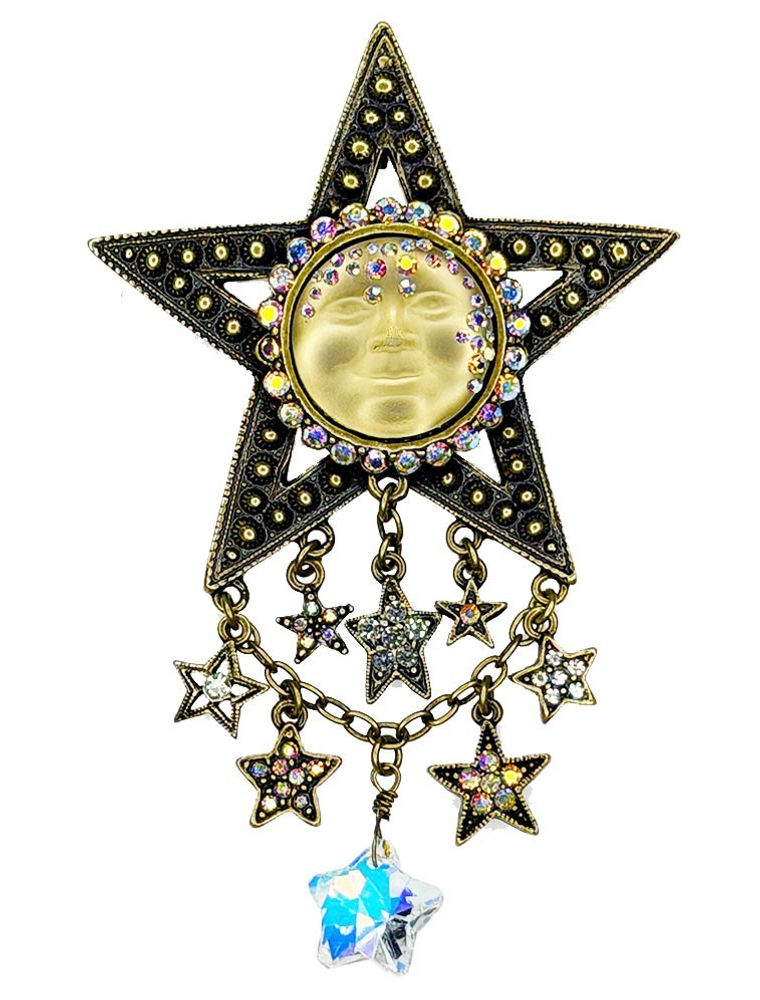 Kirks Folly LEGACY Goddess Seaview Moon Starshine Pin Pendant brasstone