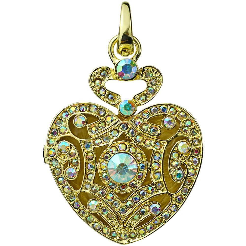 Kirks Folly I Remember You By Heart Open Ring Charm Locket goldtone