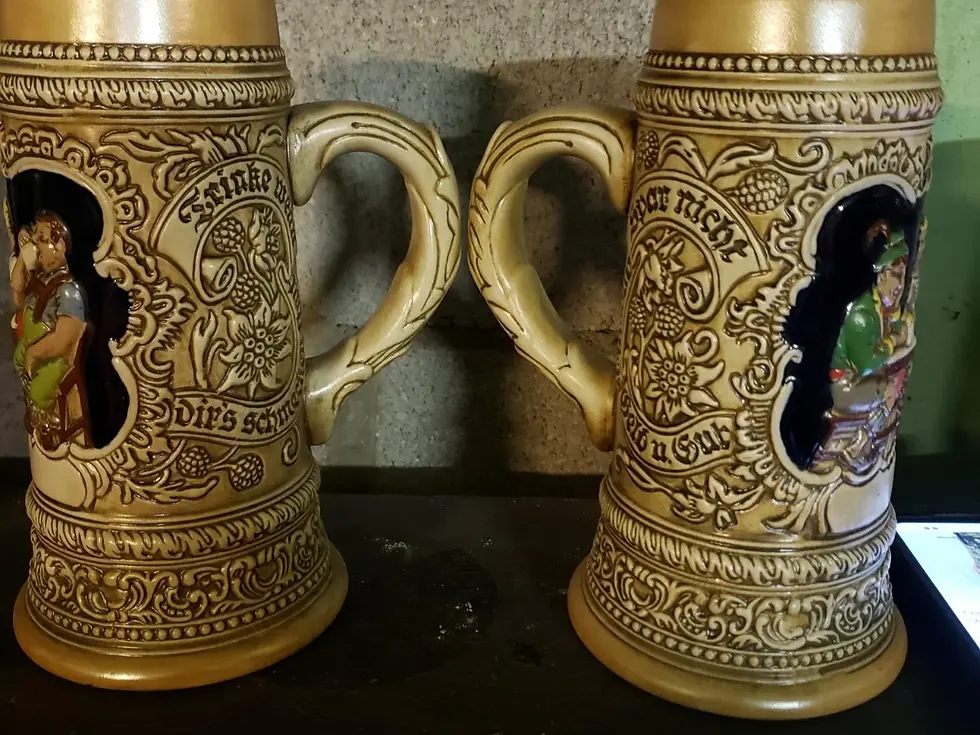 Thumbnail: 2 Vintage Ceramarte Beer Steins Made in Brazil