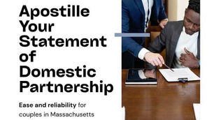 Domestic Partnership Statement Apostille in Massachusetts
