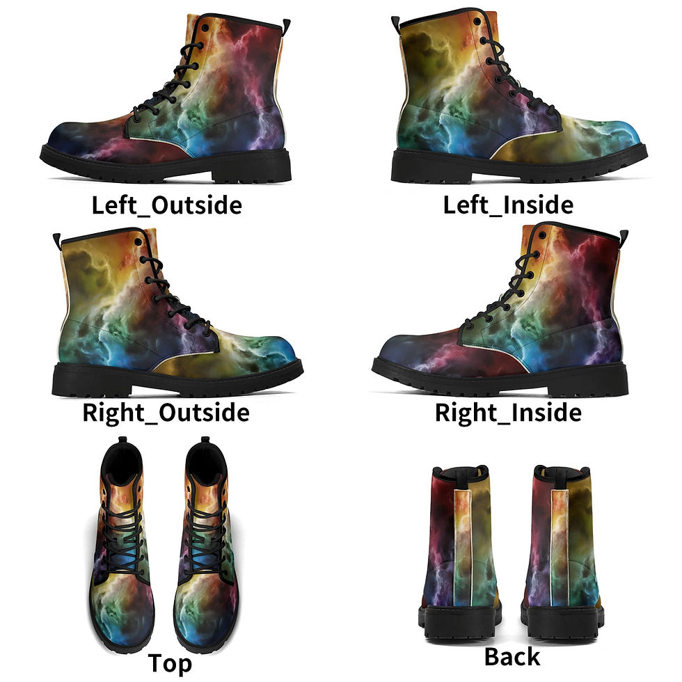 Thumbnail: Cloudy Dark Pride Black Outsole Leather Boots