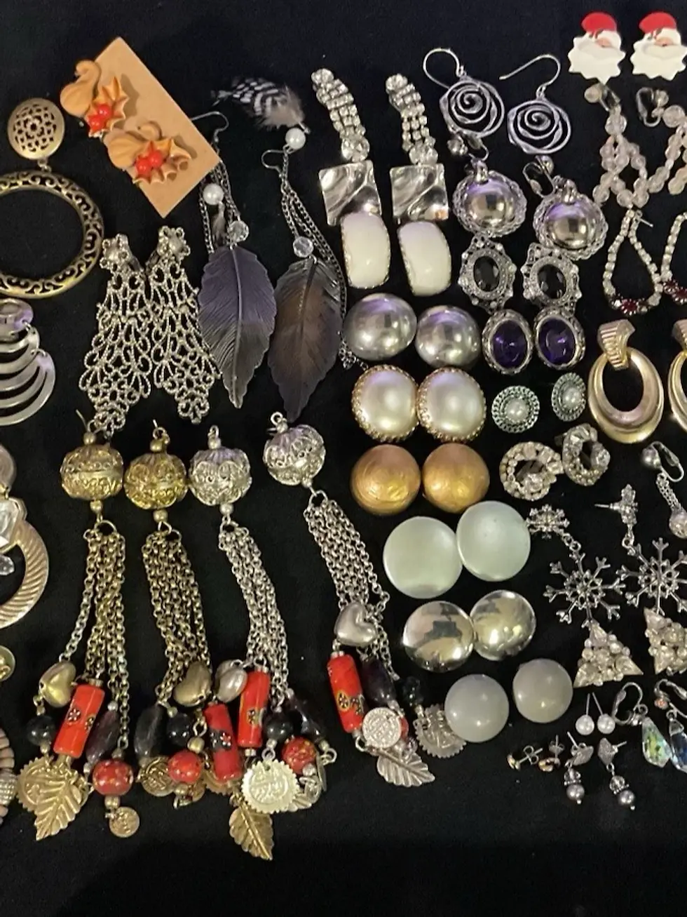 Thumbnail: Vintage Collectible Earrings Lot 68 Pairs