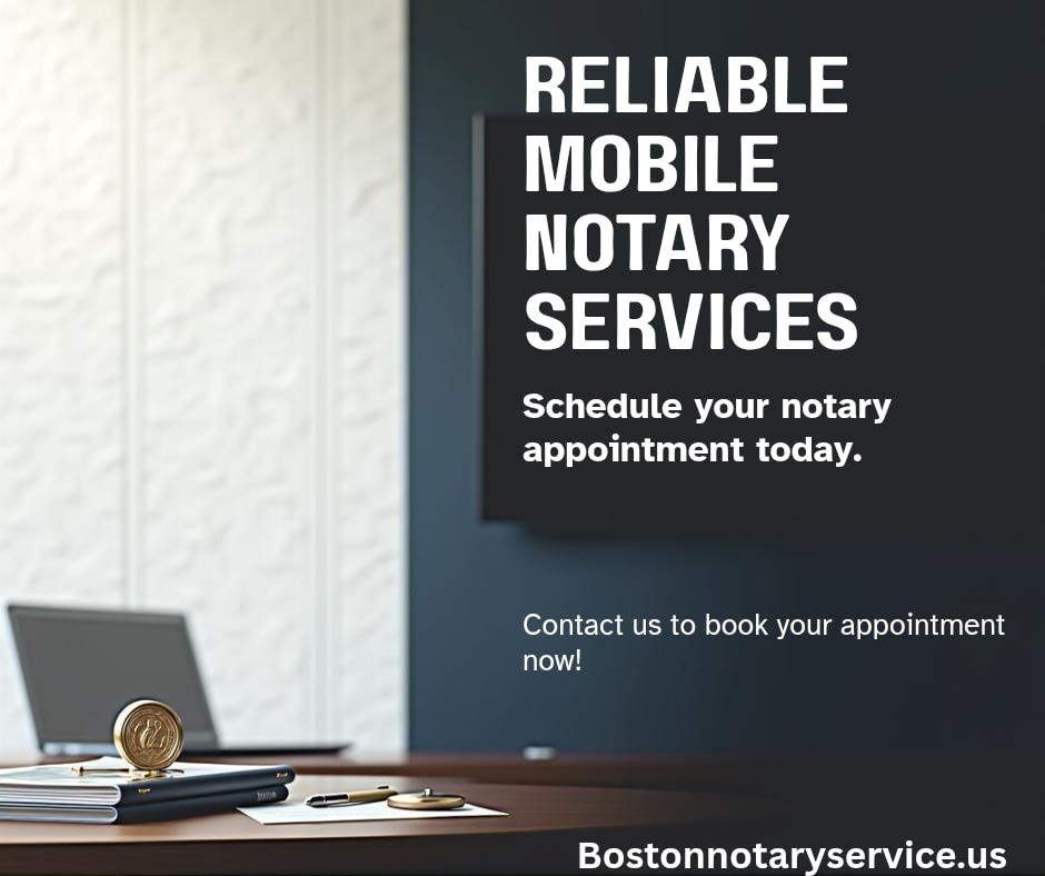 Schedule Your Notary Appointment Today: Reliable Mobile Notary Services in Boston, Massachusetts