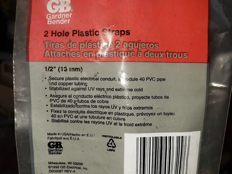 Thumbnail: 8 Packs GB 1/2in Two Hole Plastic Straps 20ct