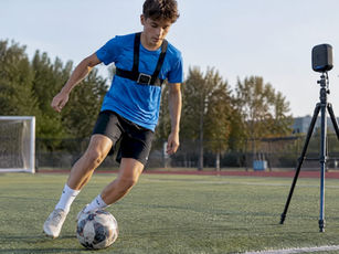 Soccer player training beside I-TRX camera