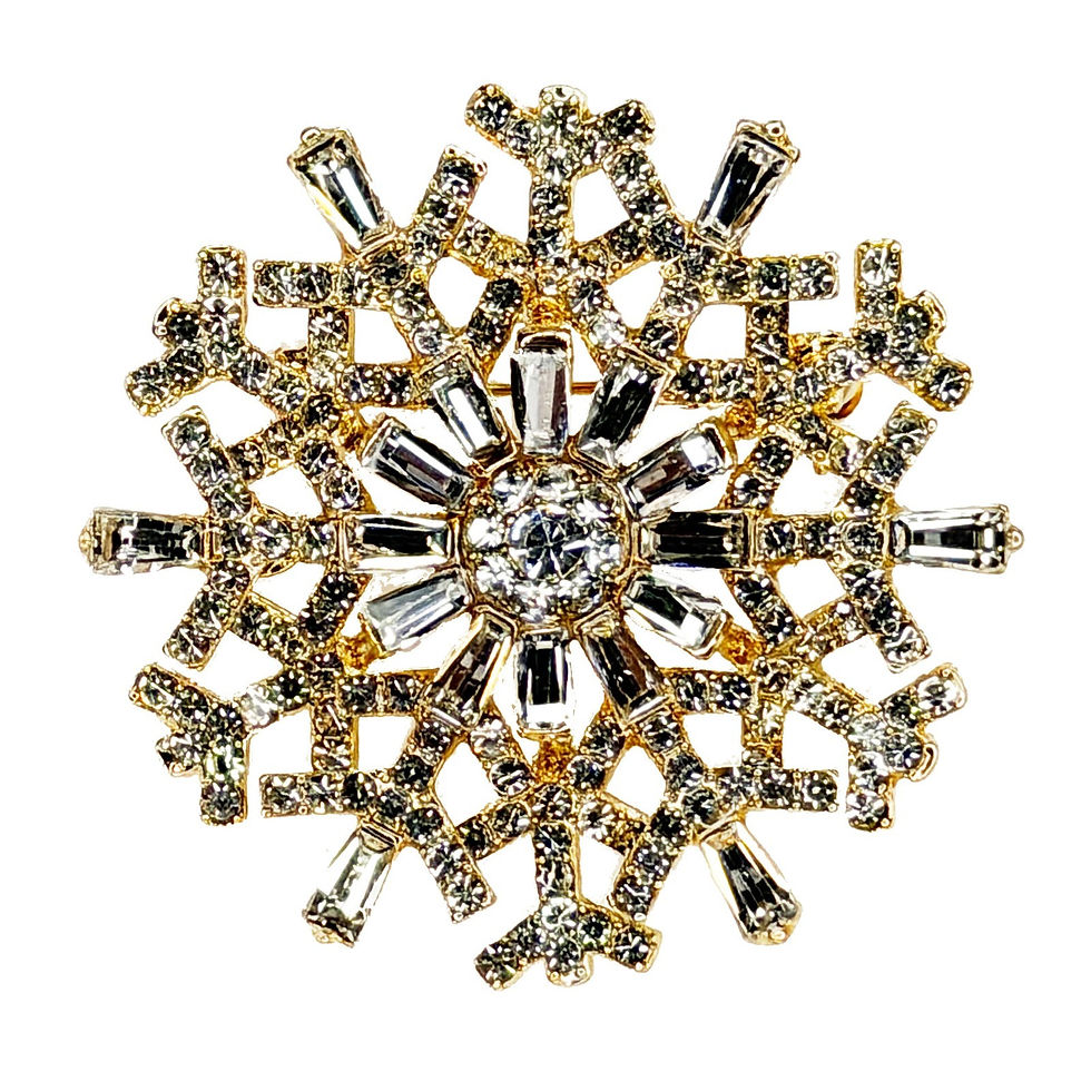 Thumbnail: Kirks Folly Let It Snow Snowflake Pin goldtone