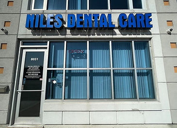 This is the front entrance of Niles Dental Care.