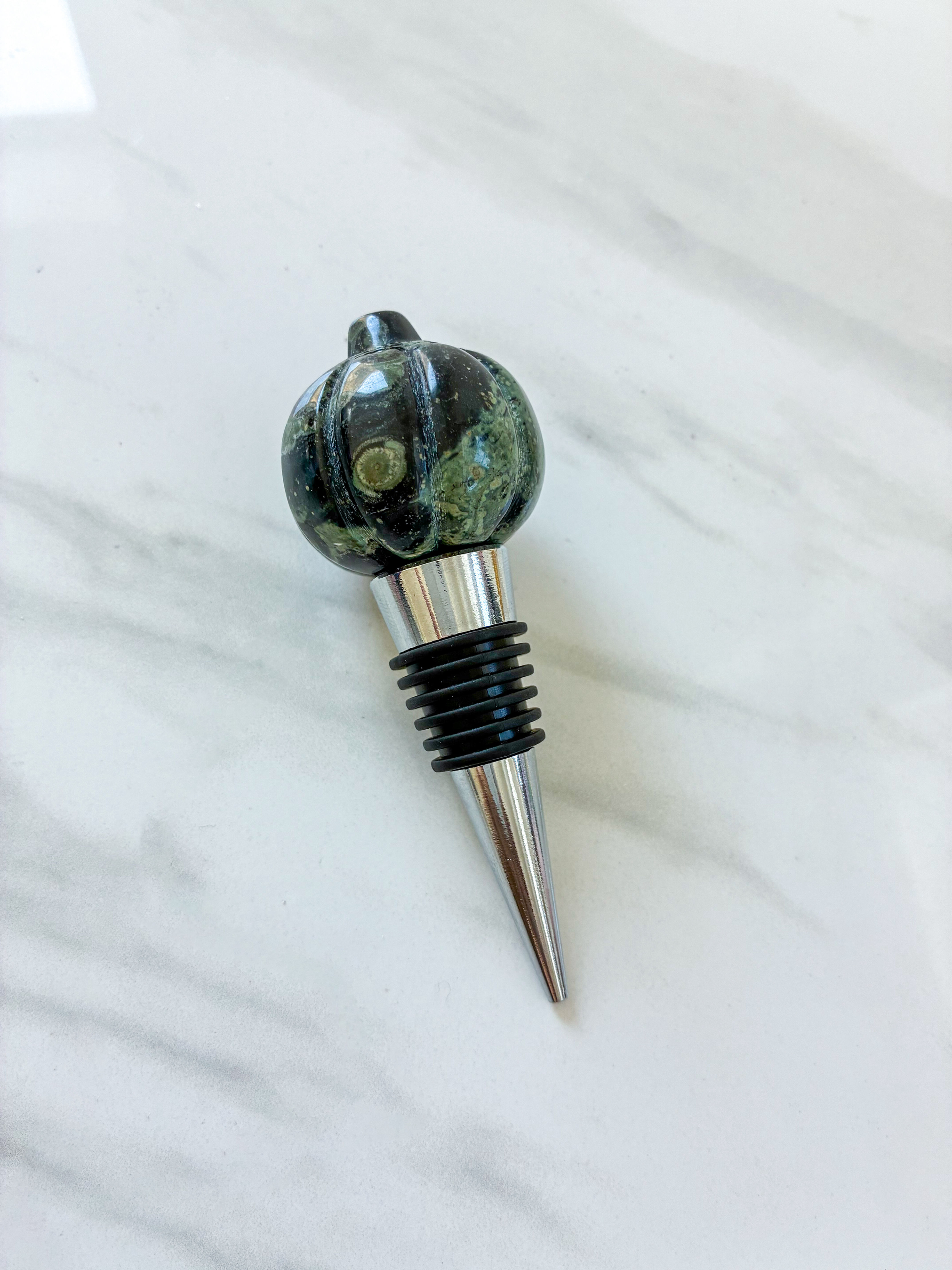 Kambaba Jasper Pumpkin Wine Stopper