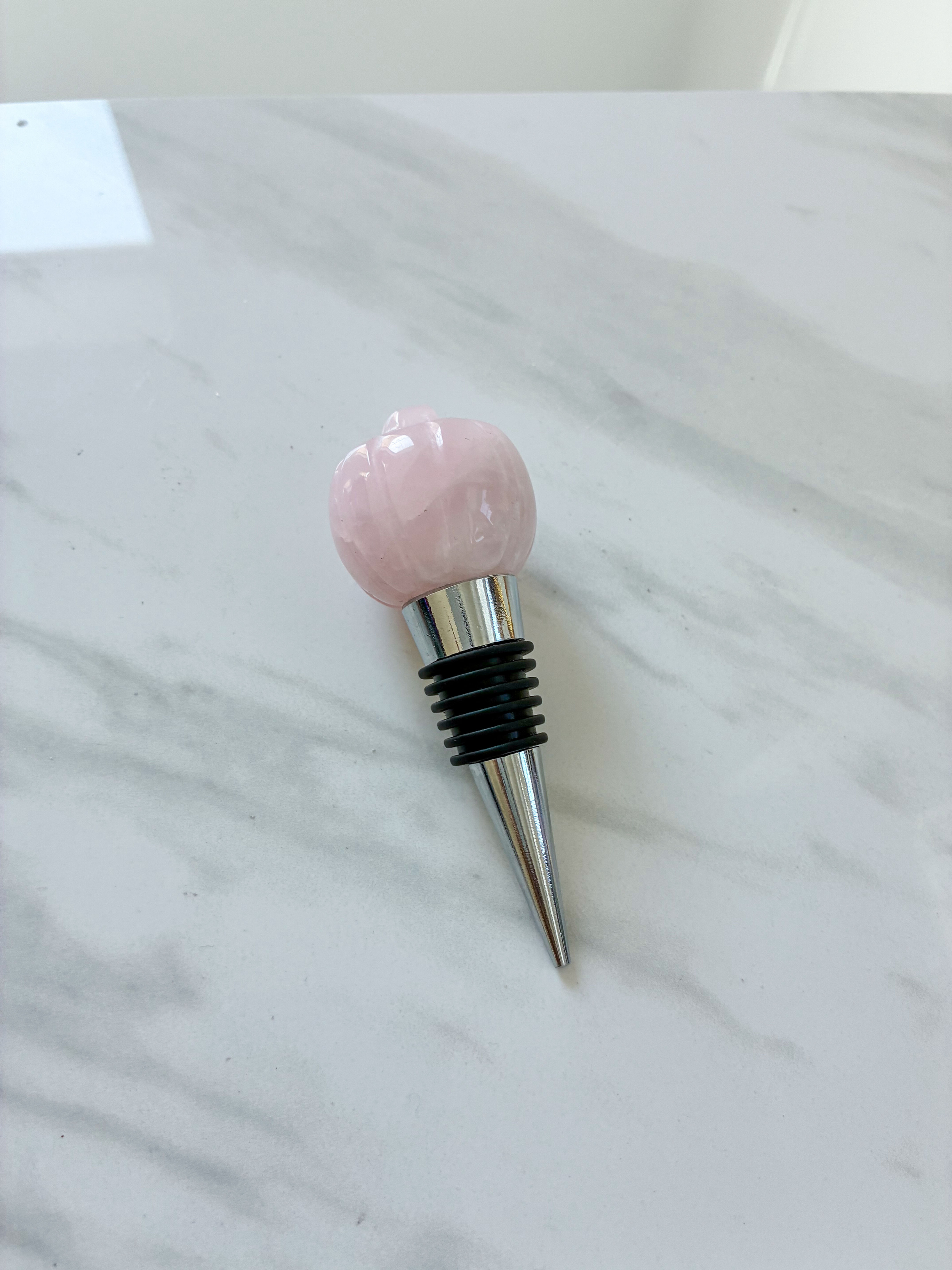 Rose Quartz Pumpkin Wine Stopper