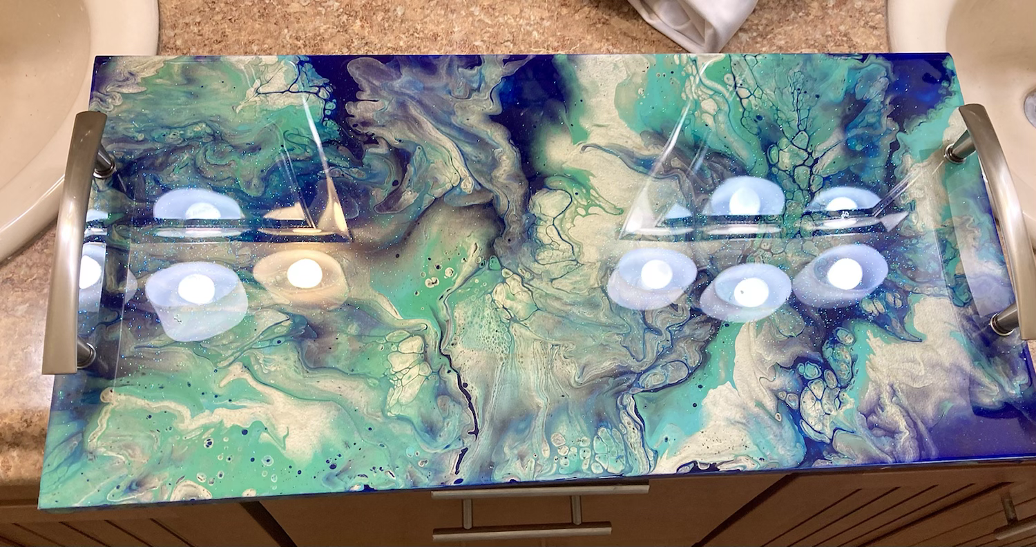 Abstract acrylic serving tray