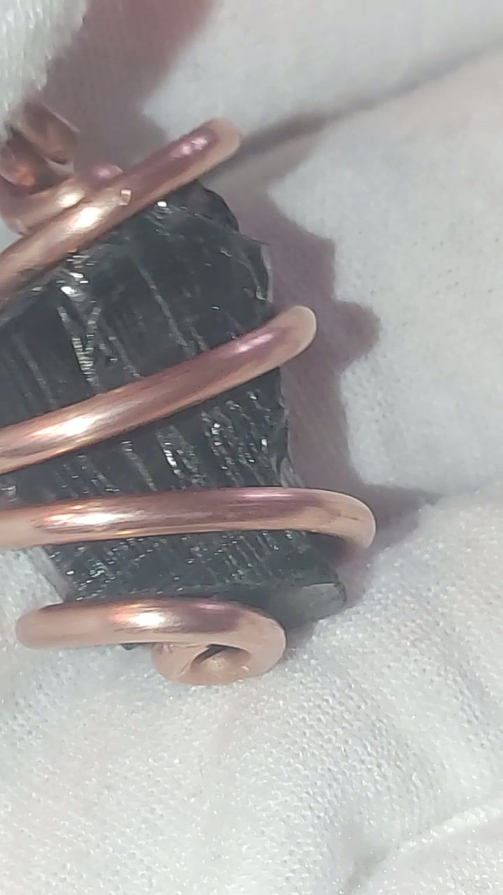 Thumbnail: Heavy Gauge Antique Copper/ AAA Elite Noble Shungite ( Collectors Grade) Amulet