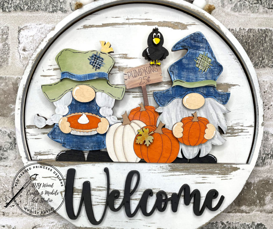 Fall Gnomes Chippy Interchangeable Welcome Sign Kit!