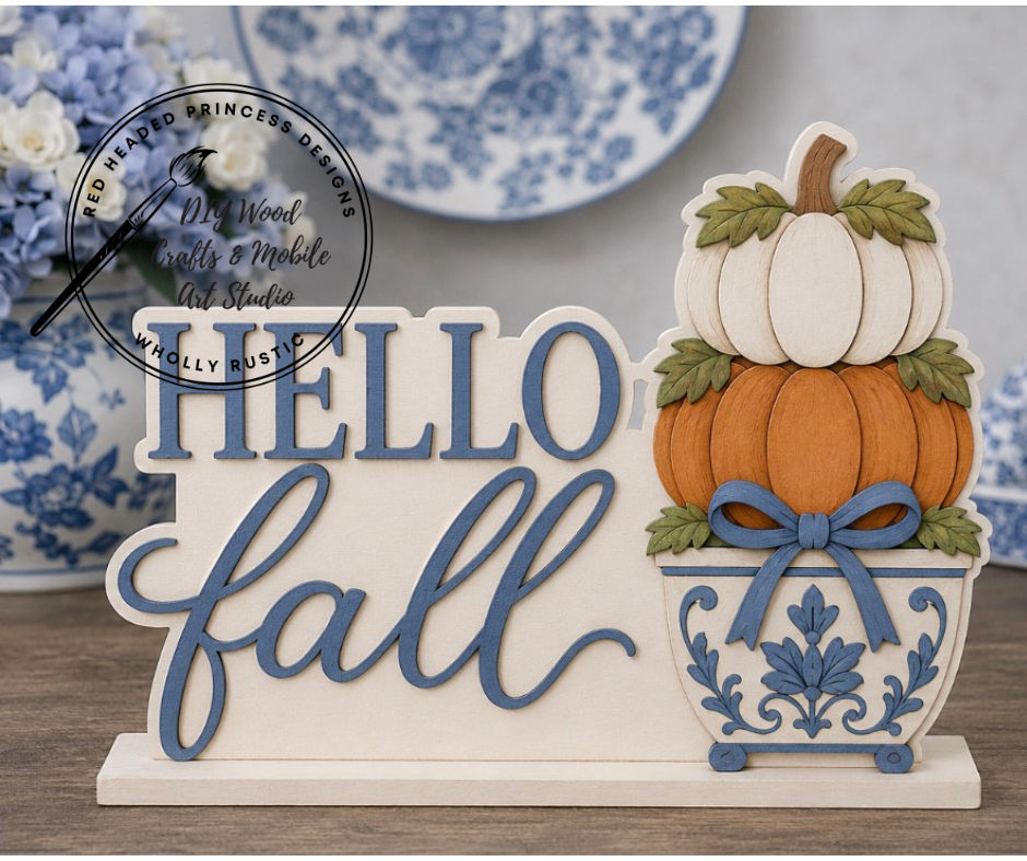 Hello Fall Pumpkin Topiary Shelf Sitter Kit!