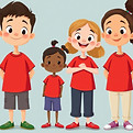 Multi cultural children wearing red t-shirts .jpg