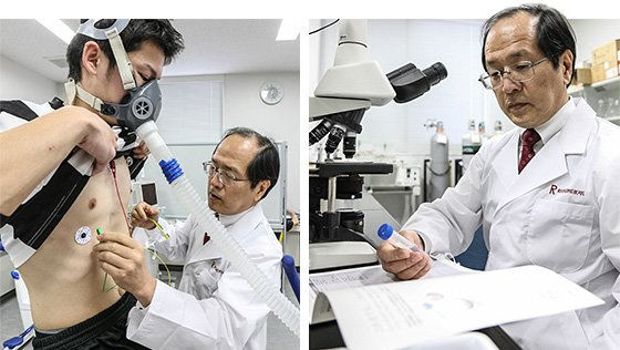 Doctor Tabata laboratory testing an athlete
