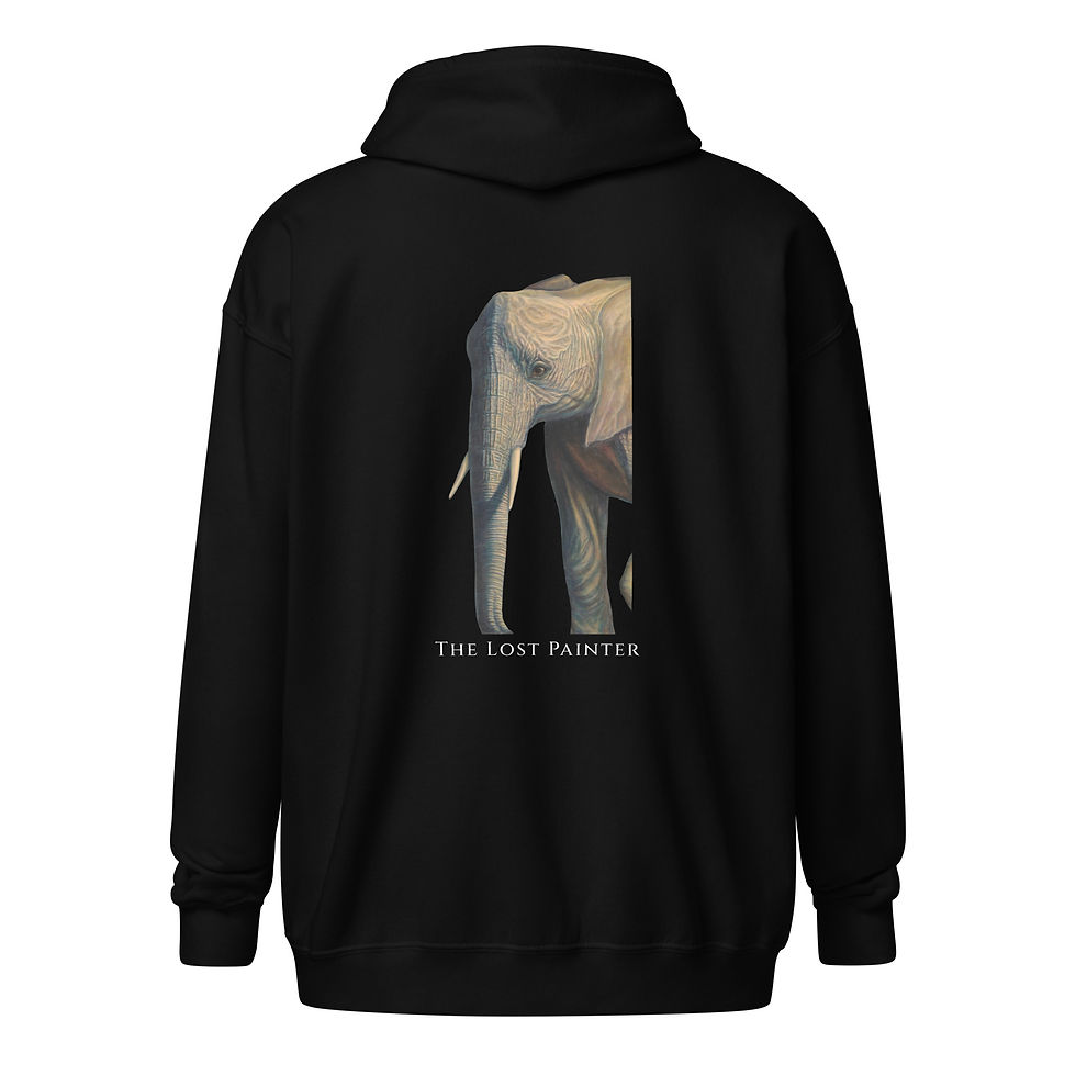 Thumbnail: Jetta the Elephant on a Unisex Heavy Blend Zip Hoodie