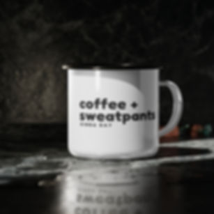 Enamel Camp Cup 12oz Coffee & Sweatpants Lover's Outdoor WFH Mug