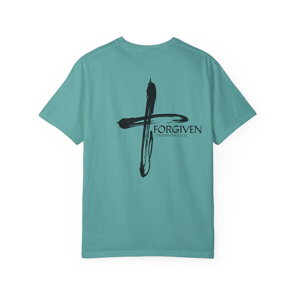 Thumbnail: Forgiven – Bold Cross Design Unisex Garment-Dyed T-Shirt