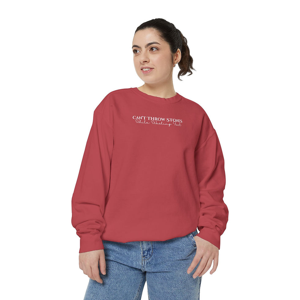 Thumbnail: Can't Throw Stones While Washing Feet Unisex Sweatshirt