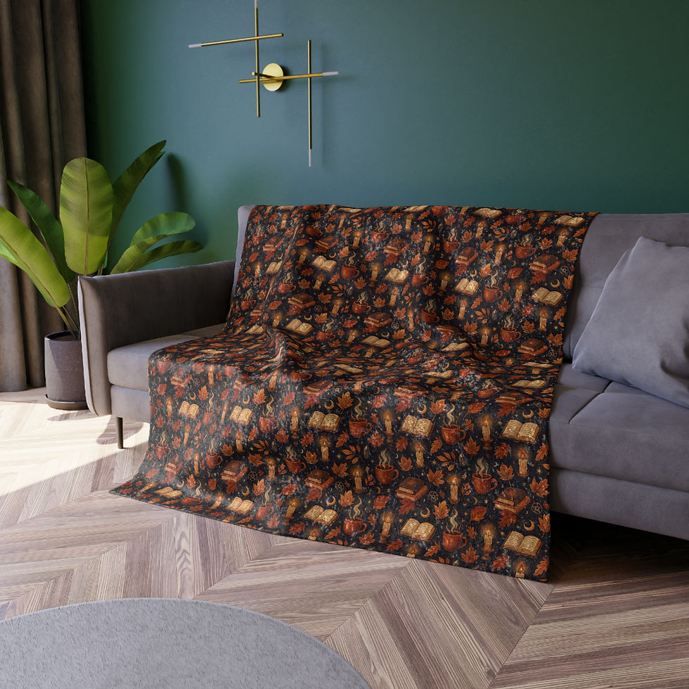 Thumbnail: Crushed Velvet Blanket – Cozy Autumn Mystique