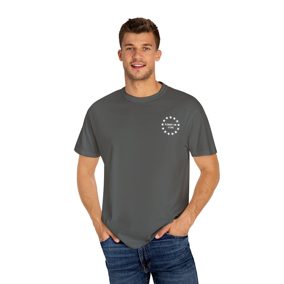 Thumbnail: First In, Last Out 1736 Firefighter Unisex Garment-Dyed T-Shirt