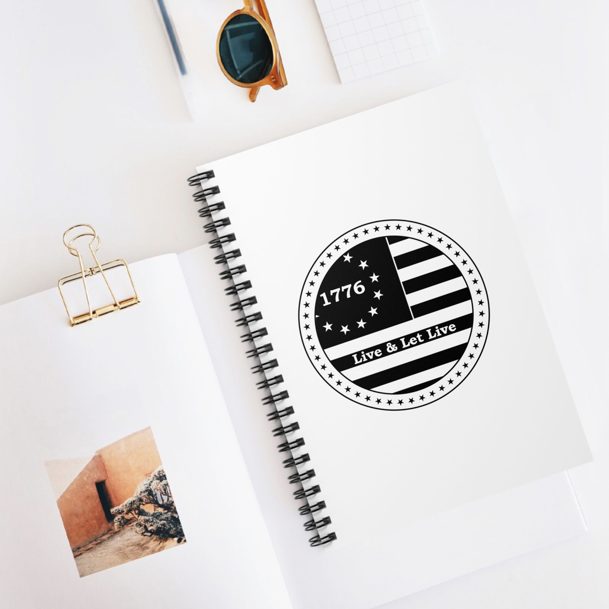 Spiral Notebook Ruled 1776 Betsy Ross Flag American Journal