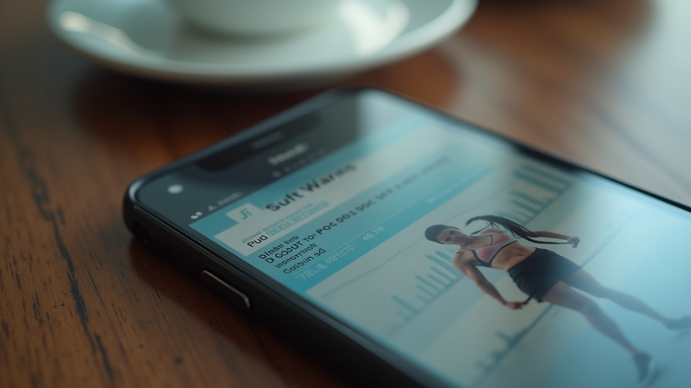 Close-up view of a smartphone displaying a virtual fitness group chat