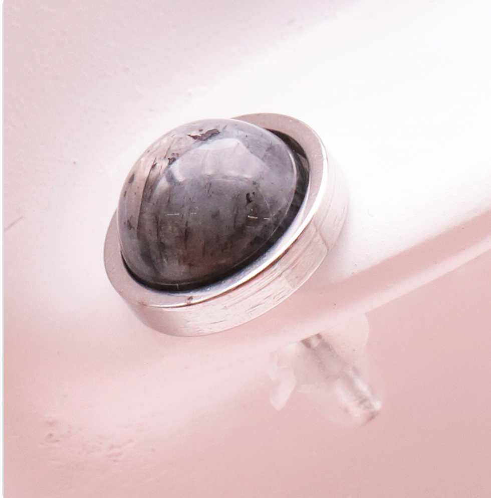 Boucles d'oreilles en Larvikite -10mm