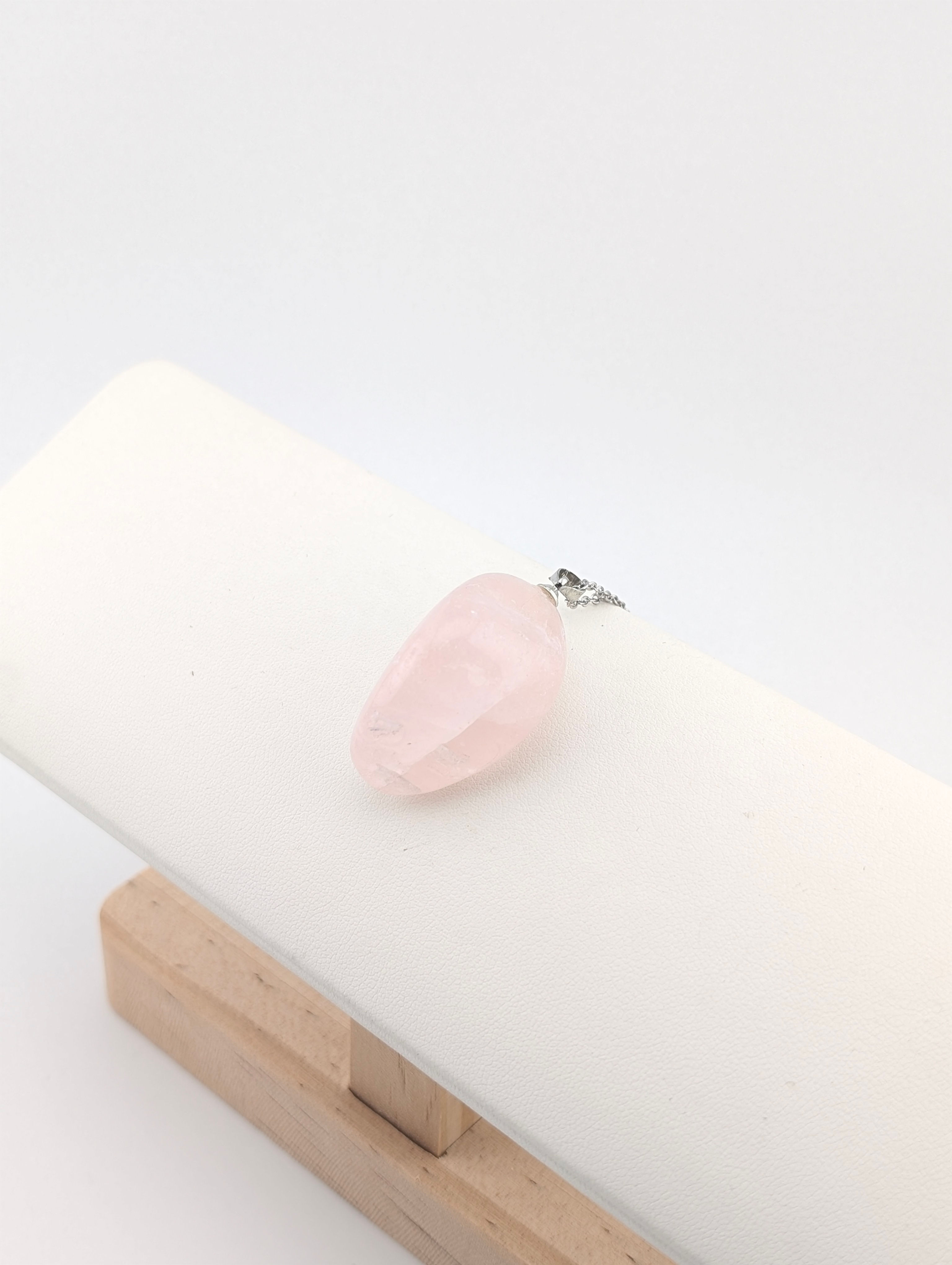 Pendentif quartz rose
