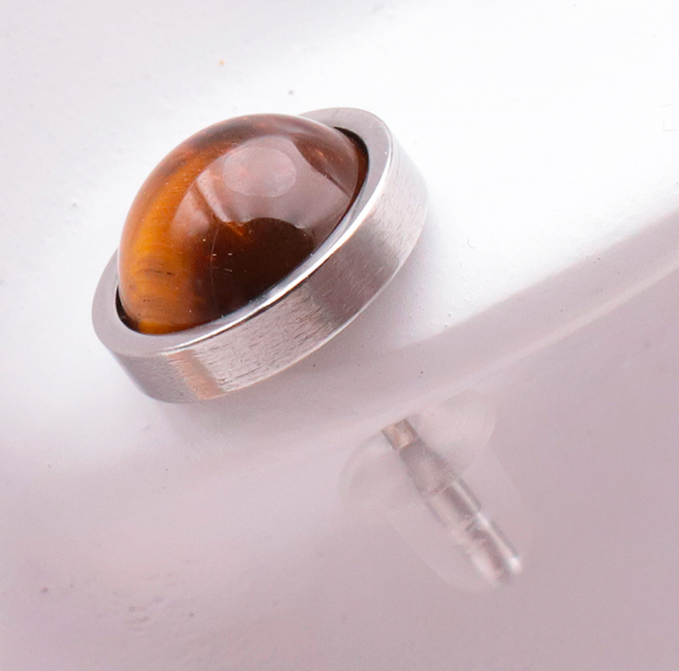 Boucles d'oreilles en oeil de tigre -8mm