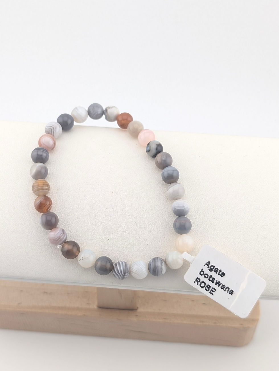 Miniature : Bracelet agate Botswana rose 