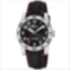 Montre garçon analogique sport étanche noire et rouge avec bracelet en cuir véritable