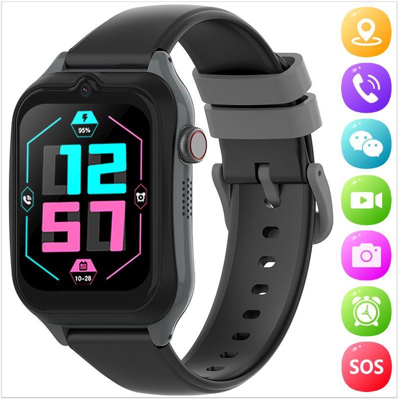 Montre connectée enfant avec carte SIM Kids Watch 4G noire