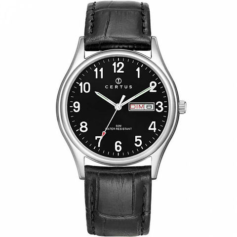 Montre Noire Homme Jour et Date Certus 610656