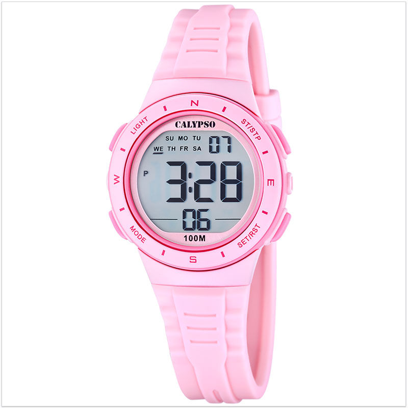 Montre digitale enfant fille sport rose étanche 100M Calypso K5885-1