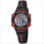 Montre garçon sport digitale étanche noire et rouge en silicone