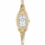 Petite montre fine pour femme en métal doré avec des strass