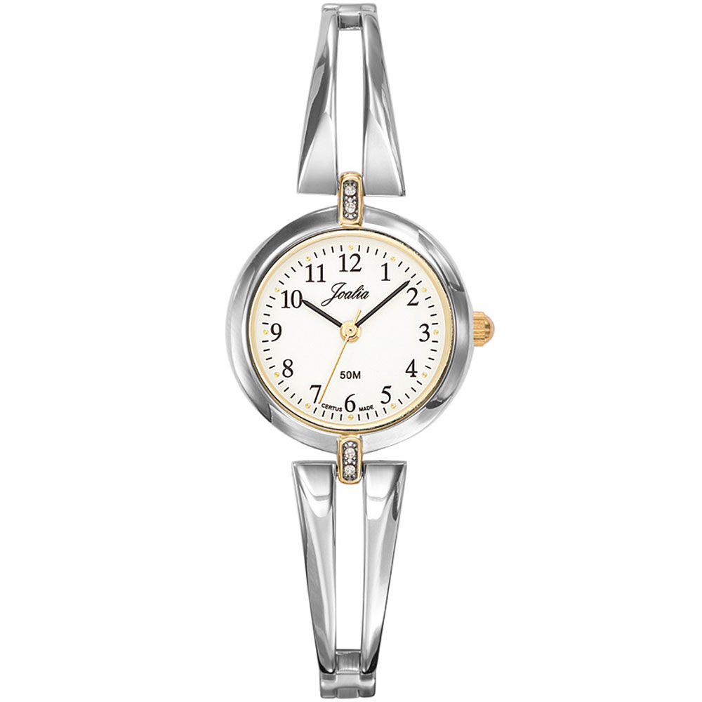 Petite montre bijou femme or et argent étanche de marque française Joalia